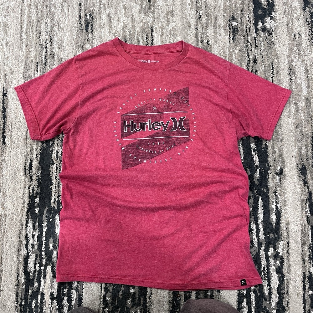 Hurley Men's‎ Red Short Sleeve T-Shirt Crew Size Medium